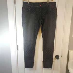 Azure 💎 Womens Straight Leg Denim Zebra Jeans 34 Black